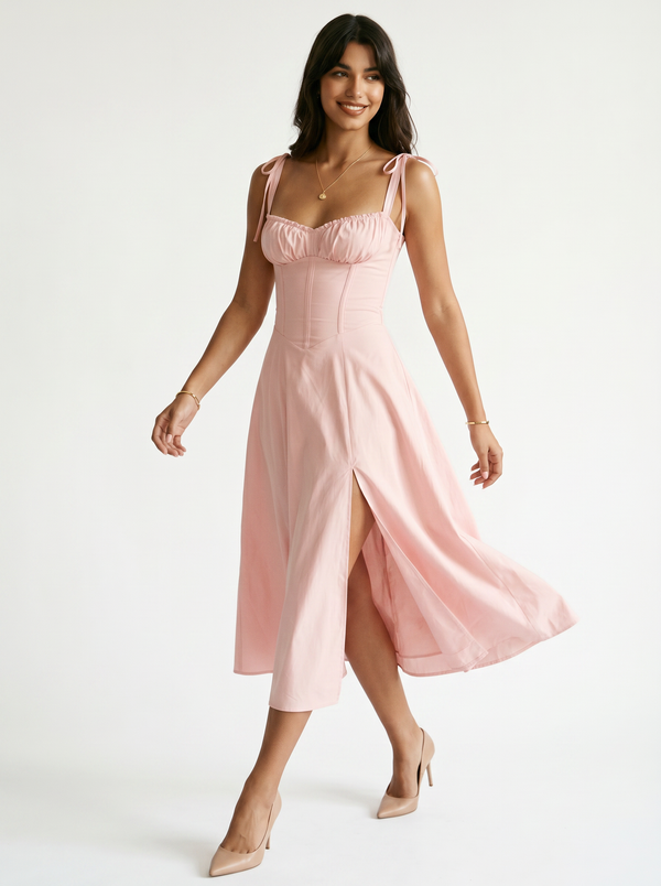Margot - Midi Dress - Margot Midi Jurk — Poederroze